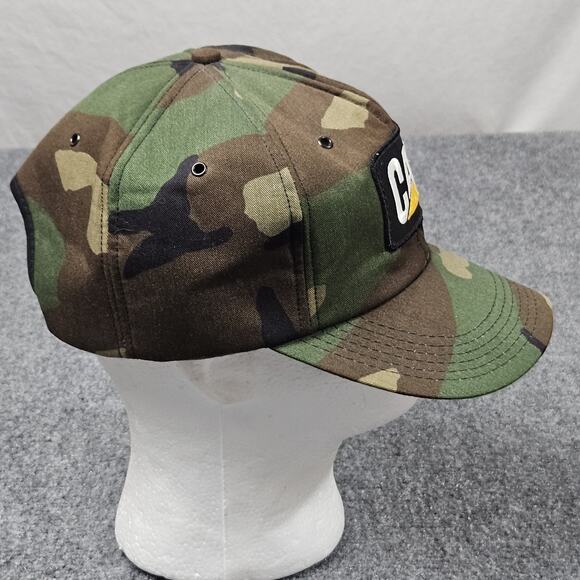 VTG Caterpillar Hat Snapback Camo Cat Patch Logo Floppy Brim‎ Made in USA - Picture 5 of 9